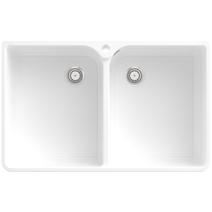 Villeroy and Boch double bowl sink 638001R1 waste set with manual actuation, white