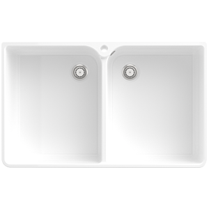 Villeroy and Boch double bowl sink 639001R1 waste set with manual actuation, white
