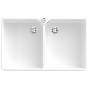 Villeroy and Boch double bowl sink 639002R1 waste fitting with eccentric operation, white