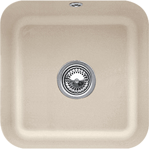 Villeroy et Boch évier sous plan 670302AM avec garniture de vidage , actionnement excentrique, kit de fixation, Amande