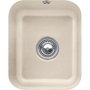 Villeroy et Boch avec garniture de vidage sous plan 670401AM match0, commande manuelle, kit de montage, Amande