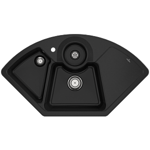 Villeroy und Boch Solo Eck Eckspüle 670801J0 Ablaufgarnitur, Handbetätigung, Resteschale, Chromit