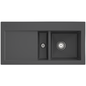 Villeroy and Boch Subway 60 built-in sink 671201i4 right, with waste set, 1000 x 510 mm, manual operation, graphite CeramicPlus