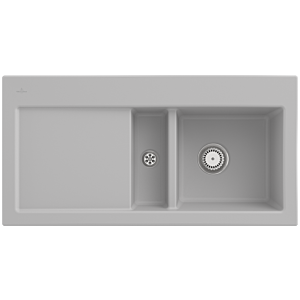 Villeroy und Boch Subway 60 Einbauspüle 671201SM rechts, mit Ablaufgarnitur, 1000 x 510 mm, Handbetätigung, steam CeramicPlus