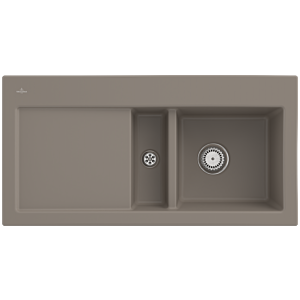 Villeroy und Boch Subway 60 Einbauspüle 671201TR rechts, mit Ablaufgarnitur, 1000 x 510 mm, Handbetätigung, timber CeramicPlus