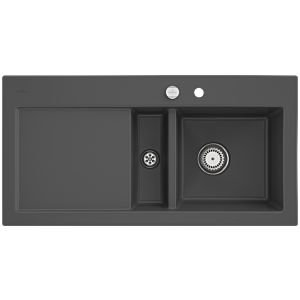 Villeroy &amp; Boch Subway 60 built-in sink 671202i4 right, with drain fitting and eccentric operation, 1000 x 510 mm, Graphite