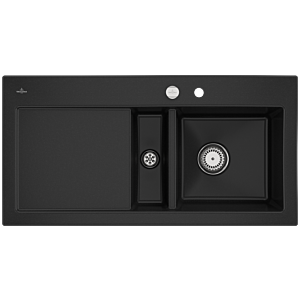 Villeroy &amp; Boch Subway 60 built-in sink 671202J0 right, with drain fitting and eccentric operation, 1000 x 510 mm, chromite