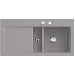 Villeroy &amp; Boch Subway 60 built-in sink 671202KD right, with drain fitting and eccentric operation, 1000 x 510 mm, Fossil