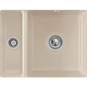 Villeroy and Boch undermount sink 675802AM with drain fitting and eccentric operation, Almond