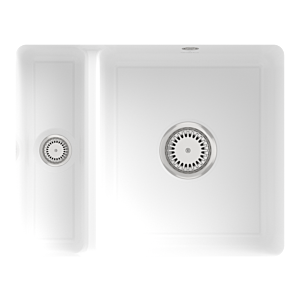 Villeroy und Boch Unterbauspüle 675801KG mit Ablaufgarnitur und Handbetätigung, Snow White