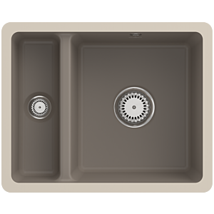 Villeroy and Boch undermount sink 675802TR with drain fitting and eccentric operation, Timber