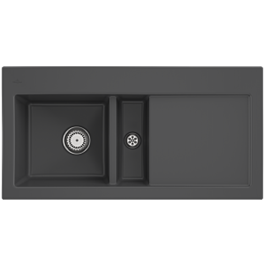 Villeroy &amp; Boch Subway 60 built-in sink 677001i4 left, with drain fitting and manual operation, 1000 x 510 mm, Graphite