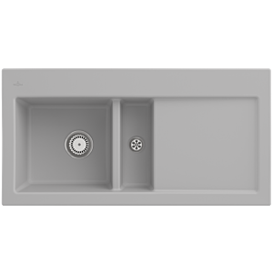Villeroy and Boch Subway 60 built-in sink 677001SM left, with drain fitting, manual operation, 1000 x 510 mm, steam CeramicPlus