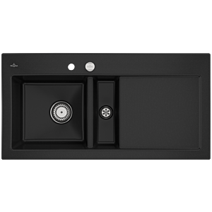 Villeroy and Boch Subway 60 built-in sink 677002J0 left, with drain fitting, eccentric operation, 1000 x 510 mm, chromite CeramicPlus