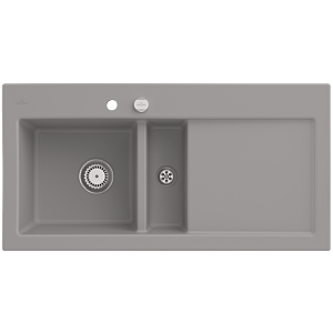 Villeroy and Boch Subway 60 built-in sink 677002KD left, with drain fitting, eccentric operation, 1000 x 510 mm, fossil CeramicPlus