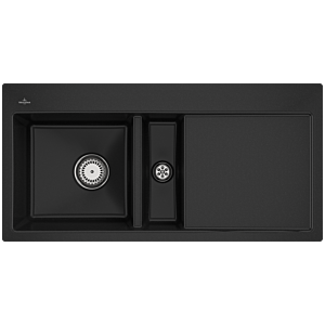 Villeroy and Boch Subway flush-mounted sink 67701FJ0 basin left, with waste set and manual operation, chromite