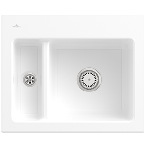 Villeroy and Boch Subway 60 XM built-in sink 678001R1 with waste set, 620 x 510 mm, manual operation, white alpine CeramicPlus