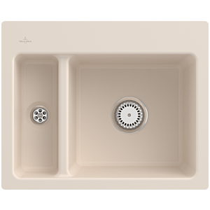 Villeroy and Boch Subway sink 67801FFU with waste set and manual operation, Ivory