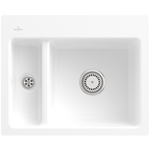 Villeroy et Boch Évier de Subway avec garniture de vidage et commande manuelle, Stone White