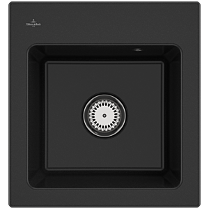 Évier encastrable Villeroy &amp; Boch Subway 45 XS 678101J0 avec garniture de vidage et commande manuelle, 475 x 510 mm, chromite