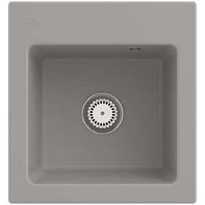 Évier encastrable Villeroy et Boch Subway 45 XS 678101KD avec garniture de vidage , 475 x 510 mm, commande manuelle, Fossil CeramicPlus