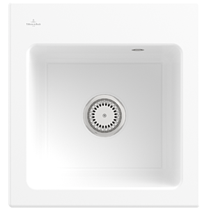 Villeroy and Boch Subway 45 XS built-in sink 678101R1 with waste set, 475 x 510 mm, manual operation, white alpine CeramicPlus