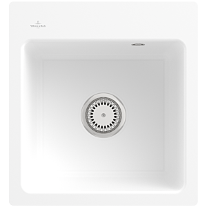 Villeroy et Boch Subway évier 67811FRW avec garniture de vidage et commande manuelle, White Stone