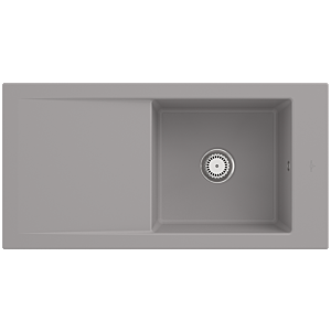 Villeroy & Boch Timeline évier encastrable 679001KD avec jeu de déchets et fonctionnement manuel, fossile