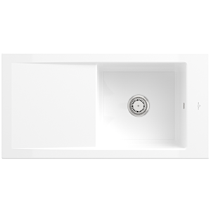 Villeroy & Boch Timeline Einbauspüle 679001R1 mit Ablaufgarnitur und Handbetätigung, weiß