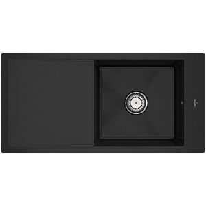 Villeroy et Boch Timeline 60 Évier plat à chasse d&#39;eau 67901FJ0 avec garniture de vidage et commande manuelle, chromite