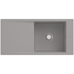 Villeroy et Boch Timeline 60 Évier plat à chasse d&#39;eau 67901FKD avec garniture de vidage et commande manuelle, Fossil