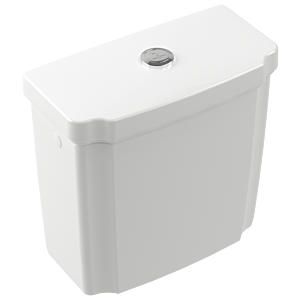 Villeroy & Boch Spülkasten Hommage weiss mit Ceramicplus, Innengarnitur verchromt