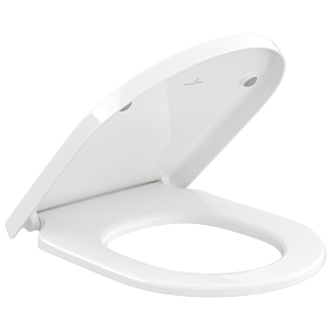 Abattant de toilettes Villeroy &amp; Boch Subway 3.0 8M426101, charnières en acier inoxydable, sans système QuickRelease ni fermeture amortie, blanc alpin