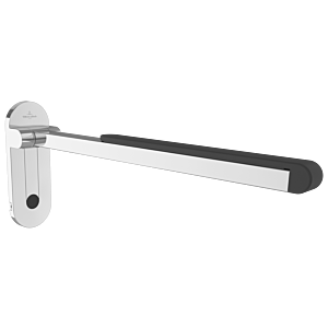 Villeroy et Boch Vicare design poignée pliante 92171661 65 cm, Inox chromé, support souple et mécanisme de suspension