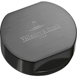 Villeroy und Boch Abdeckkappe 94052505 anthracite, Edelstahl massiv, rund, für Doppeldrehgriff