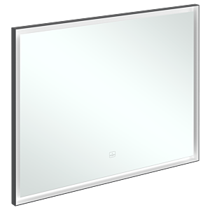 Villeroy et Boch Subway 3.0 Miroir A46310BC cadre en aluminium, 100 x 75 x 4,75 cm, noir mat / blanc mat