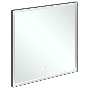 Villeroy et Boch Subway 3.0 Miroir A46380BC cadre en aluminium, 80 x 75 x 4,75 cm, noir mat / blanc mat