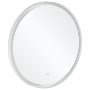 Villeroy et Boch Subway 3.0 Miroir A4647100 cadre en aluminium, rond, 71,2 x 71,2 x 4,5 cm, blanc mat