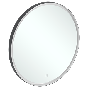 Villeroy et Boch Subway 3.0 Miroir A46471BC cadre en aluminium, rond, 71,2 x 71,2 x 4,5 cm, noir mat / blanc mat