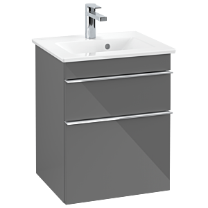 Villeroy und Boch Venticello Waschtisch-Unterschrank A92201FP 46,6 x 59 x 42,5 cm, Griff Chrom, Glossy Grey