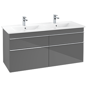 Villeroy & Boch Venticello Unterschrank A93001FP XXL, 125,3x59x50,2cm, Griff Chrom, Glossy Grey