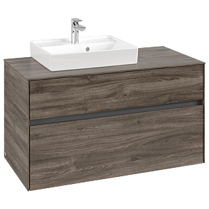 Collaro Villeroy et Boch vasque C01400RK 100x54.8x50cm, meuble sous-vasque gauche, Stone Oak