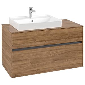 Collaro Villeroy et Boch vasque C01700RH 100x54.8x50cm, meuble sous-vasque gauche, Kansas Oak
