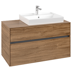 Collaro Villeroy et Boch vasque C01800RH 100x54.8x50cm, meuble sous-vasque à droite, Kansas Oak