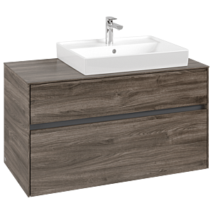 Collaro Villeroy et Boch vasque C01800RK 100x54.8x50cm, meuble sous-vasque à droite, Stone Oak