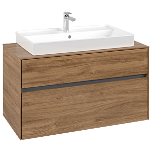 Villeroy und Boch Collaro Waschtischunterschrank C02000RH 100x54,8x50cm, Waschtisch mittig, Kansas Oak