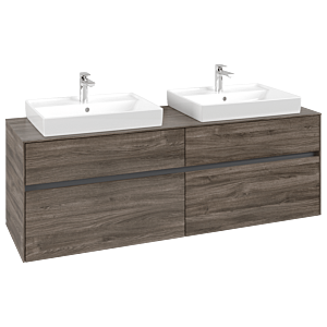 Villeroy und Boch Collaro Waschtischunterschrank C02400RK 160x54,8x50cm, für 2 Waschtische, Stone Oak