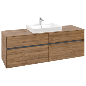 Collaro Villeroy et Boch vasque C02500RH 160x54.8x50cm, centre de vasque, Kansas Oak