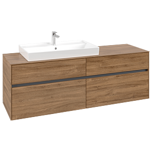 Villeroy und Boch Collaro Waschtischunterschrank C02600RH 160x54,8x50cm, Waschtisch links, Kansas Oak