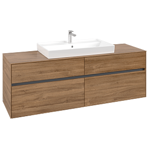 Collaro Villeroy et Boch vasque C02800RH 160x54.8x50cm, centre de vasque, Kansas Oak